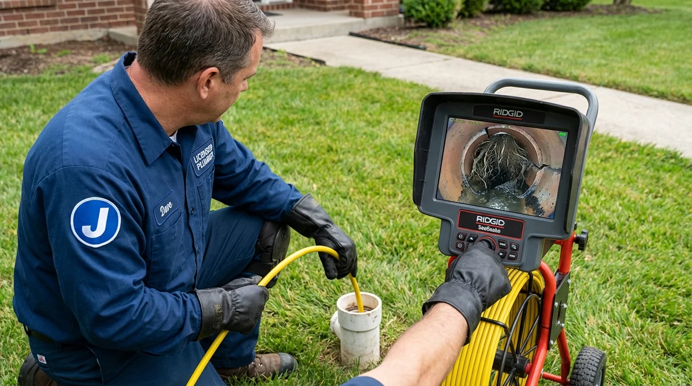 Sewer camera inspection being performed by Johns Plumbing LLC in Crawfordville