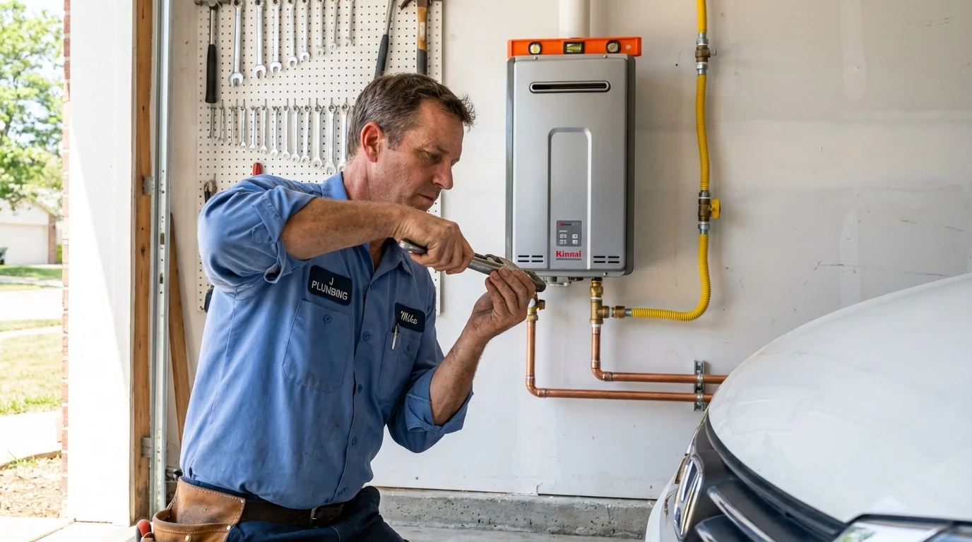 Tankless water heater installation by a Johns Plumbing LLC plumber in Crawfordville